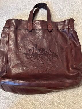 Campomaggi dark brown leather tote bag